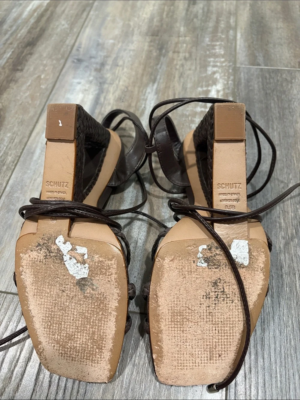 Schutz Filipa Braided Brown heel 8.5
